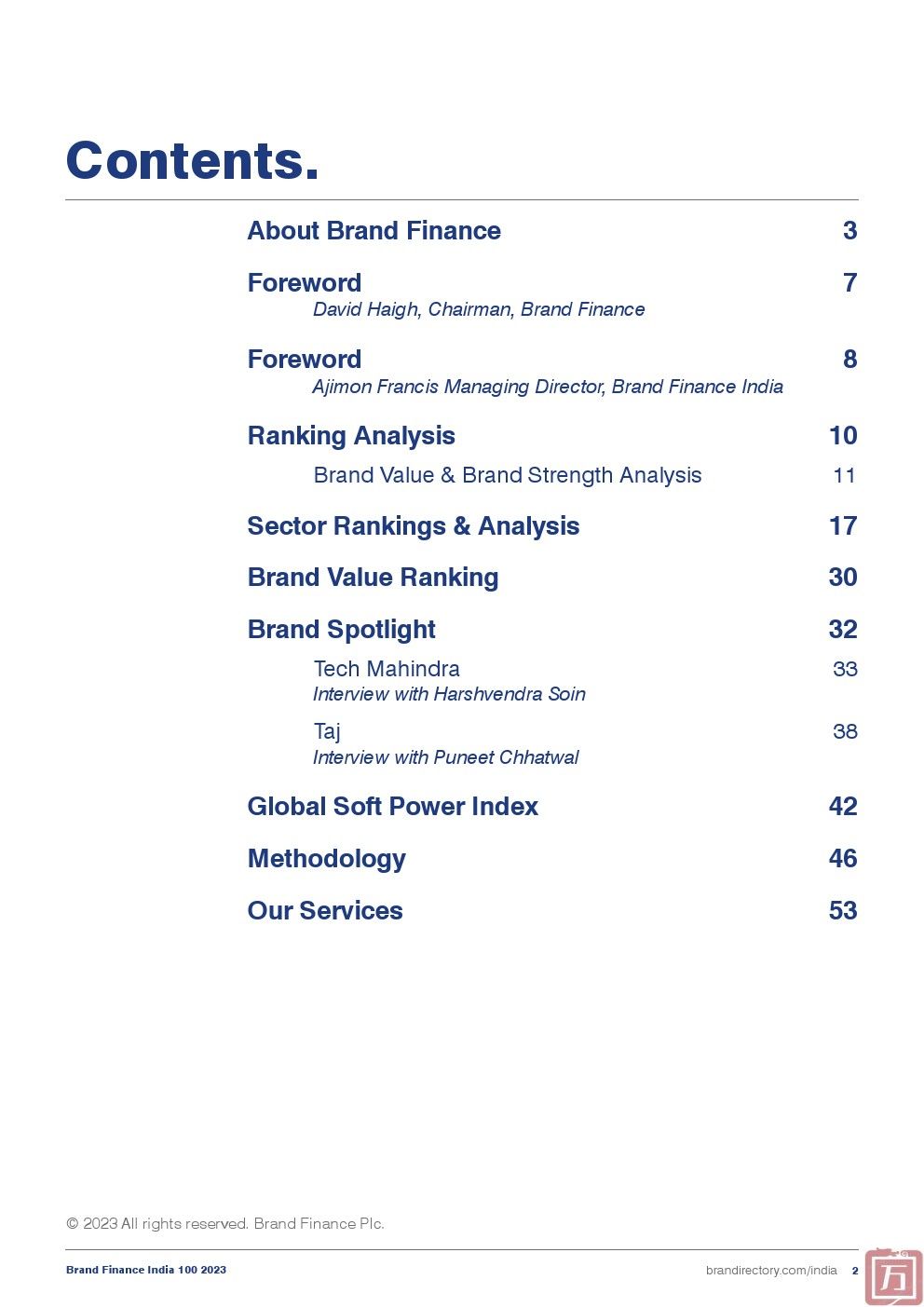 Brand Finance：2023年印度品牌100强(图2)